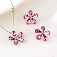 Show details for Fashion Swarovski Element Platinum Plated 2 Piece Jewelry Set