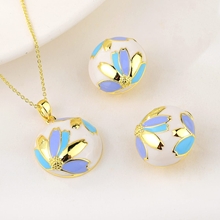 Show details for Unusual Flowers & Plants White 2 Piece Jewelry Set