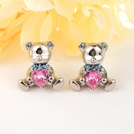 Show details for Origninal Bear Pink Dangle Earrings