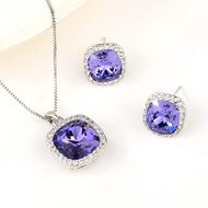 Show details for Small Platinum Plated 2 Piece Jewelry Set with Speedy Delivery
