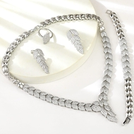 Show details for Stylish Flowers & Plants White 4 Piece Jewelry Set