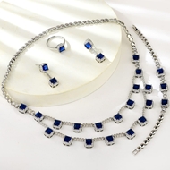 Show details for Copper or Brass Cubic Zirconia 4 Piece Jewelry Set at Factory Price