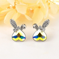 Show details for Wholesale Platinum Plated Swarovski Element Dangle Earrings with No-Risk Return