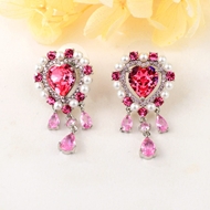 Show details for Fast Selling Pink Swarovski Element Dangle Earrings from Editor Picks