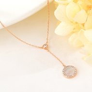 Show details for Copper or Brass Rose Gold Plated Pendant Necklace for Ladies