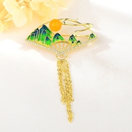 Show details for Bulk Gold Plated Cubic Zirconia Brooche with Wow Elements