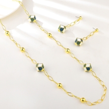 Show details for Designer Gold Plated Enamel 2 Piece Jewelry Set with No-Risk Return