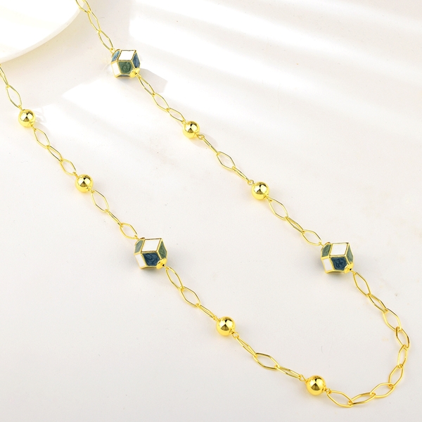 Picture of Zinc Alloy Green Fashion Sweater Necklace at Super Low Price