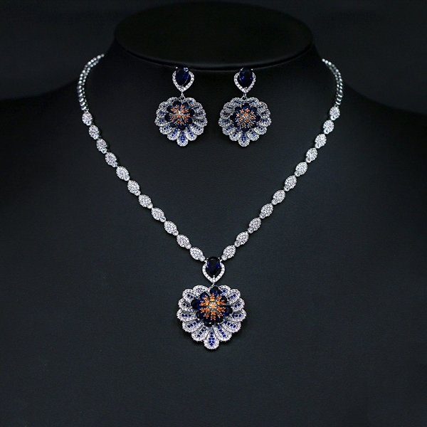 Picture of Party Platinum Plated 2 Piece Jewelry Set Online Only