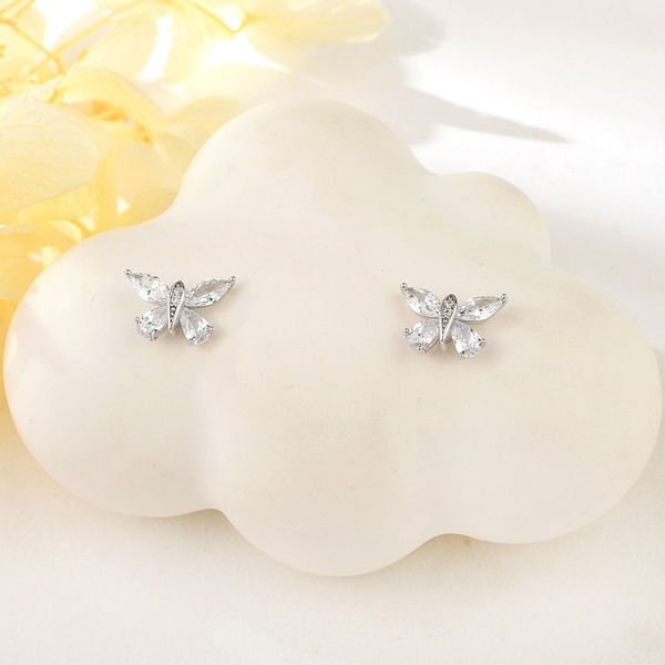 Picture of Affordable 925 Sterling Silver Butterfly Dangle Earrings From Reliable Factory