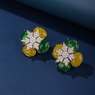 Picture of Delicate Flowers & Plants Yellow Dangle Earrings