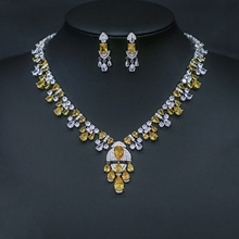 Show details for Distinctive Yellow Cubic Zirconia 2 Piece Jewelry Set of Original Design