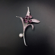Show details for Irresistible Purple Fashion Brooche in Exclusive Design