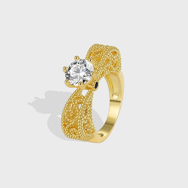 Picture of Trendy Gold Plated Cubic Zirconia Fashion Ring Shopping