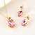 Picture of Featured Pink Artificial Crystal 2 Piece Jewelry Set with Full Guarantee