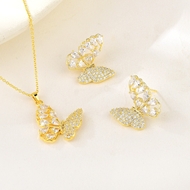 Show details for Delicate Gold Plated 2 Piece Jewelry Set with Easy Return