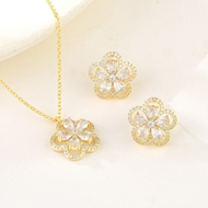 Show details for Wholesale Gold Plated Delicate 2 Piece Jewelry Set with No-Risk Return