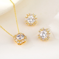 Show details for Copper or Brass Cubic Zirconia 2 Piece Jewelry Set with Unbeatable Quality