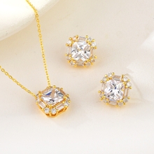 Show details for Copper or Brass Cubic Zirconia 2 Piece Jewelry Set with Unbeatable Quality