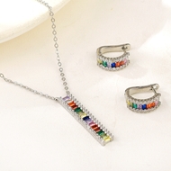 Show details for Good Quality Cubic Zirconia Platinum Plated 2 Piece Jewelry Set