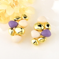 Picture of Charming Purple Resin Dangle Earrings As a Gift