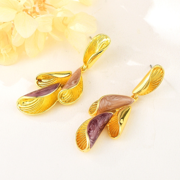 Picture of Zinc Alloy Purple Dangle Earrings with Unbeatable Quality
