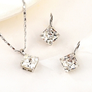 Show details for New Swarovski Element White 2 Piece Jewelry Set