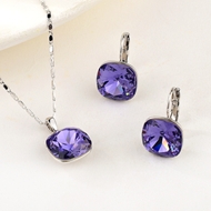 Show details for Impressive Purple Swarovski Element 2 Piece Jewelry Set with Low MOQ