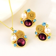 Picture of Top Flowers & Plants Zinc Alloy 2 Piece Jewelry Set