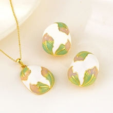 Show details for Classic White 2 Piece Jewelry Set in Flattering Style