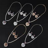 Picture of Good Quality Cubic Zirconia Copper or Brass 2 Piece Jewelry Set