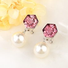 Show details for Copper or Brass Swarovski Element Dangle Earrings with Unbeatable Quality