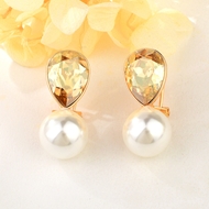 Show details for Funky Geometric Copper or Brass Dangle Earrings