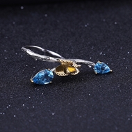 Picture of Jewelry design 925 sterling silver Italian craftsmanship natural topaz simple natural style butterfly ring